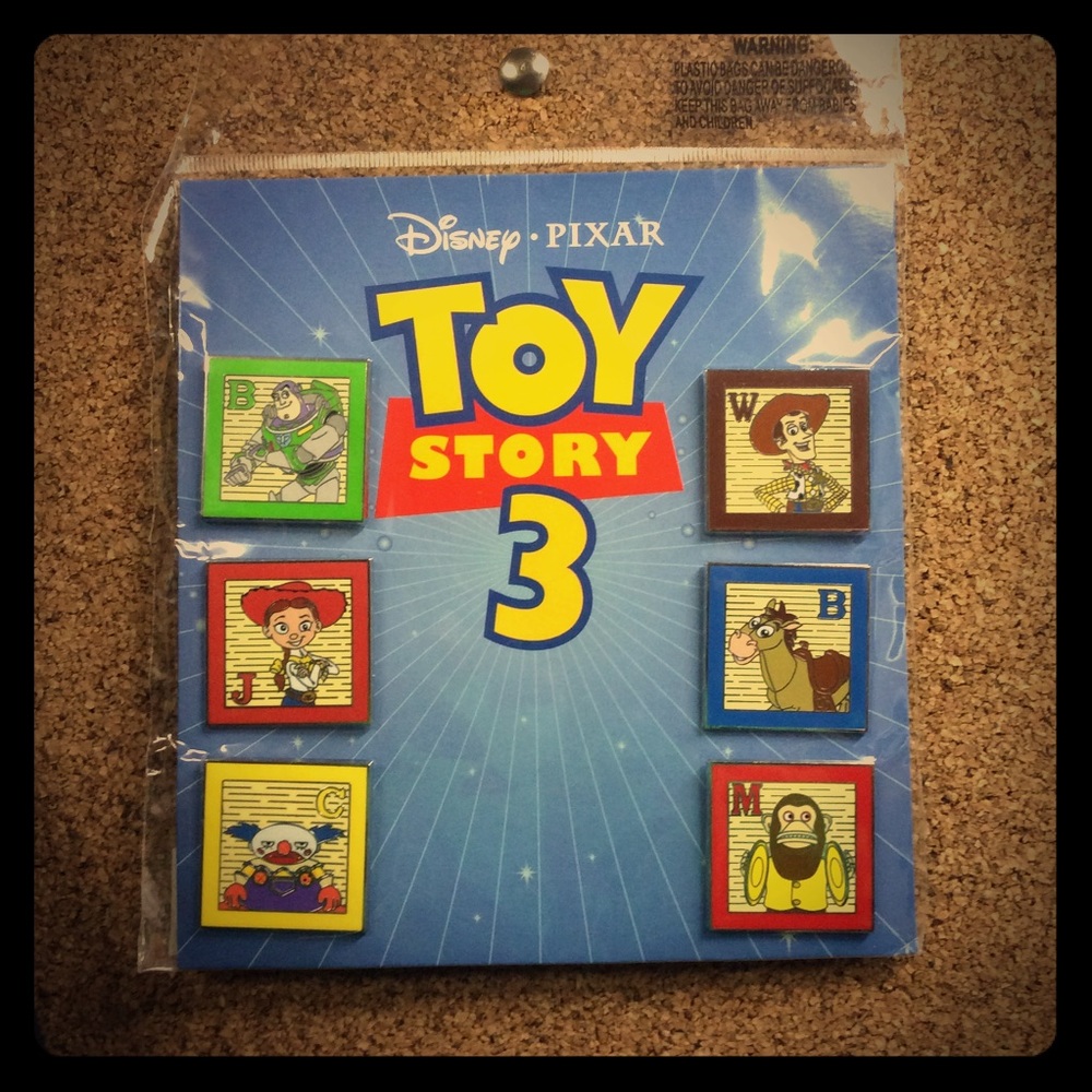 Disney Toy Story 3 Alphabet Block Pin Set